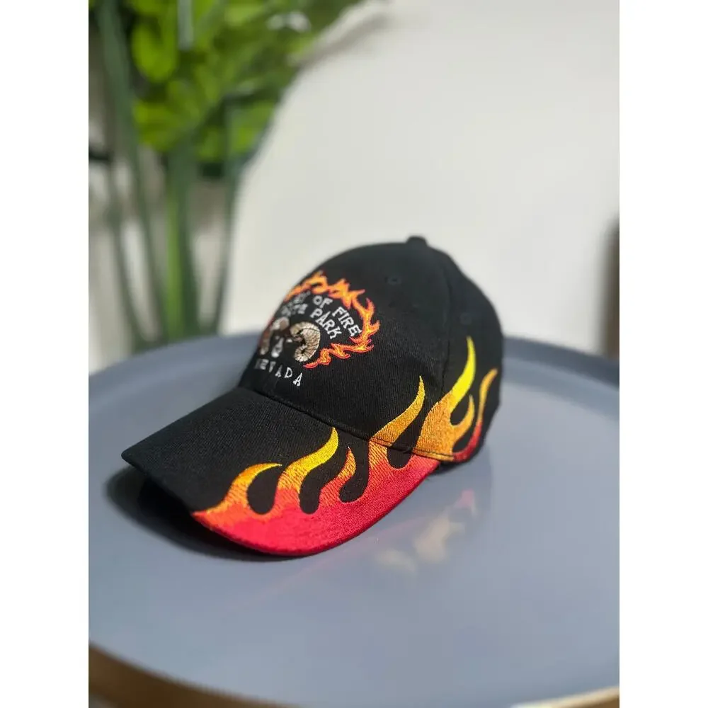 Valley of Fire State Park Nevada Hat Cali Fame Embroidered Flames Adjustable Cap